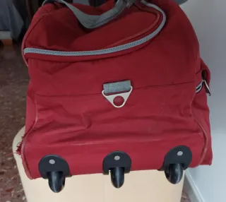 Bolsa de viaje con ruedas y asa.