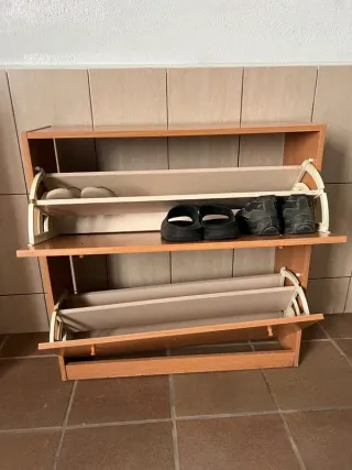 Zapatero color cerezo de aglomerado – Grande