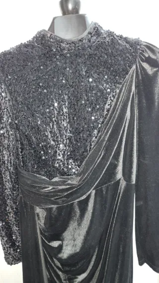 Vestido de fiesta negro terciopelo