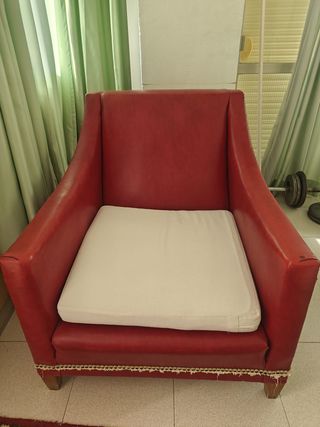Poltrona vintage in pelle rossa