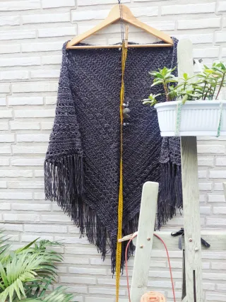 Chal de algodón gris 83 cm