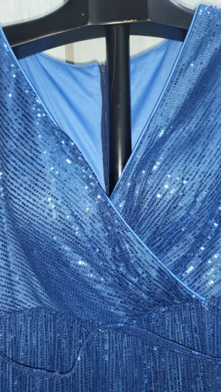 Vestido de fiesta azul lentejuelas