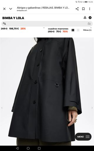 Gabardina engomada Bimba y Lola Negra