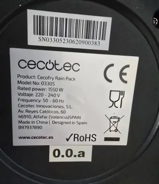 Cecotec Airfryer Negra