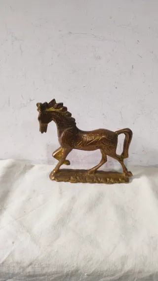 Figura caballo trote bronce macizo antigua