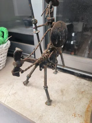 Plancha antigua de hierro fundido