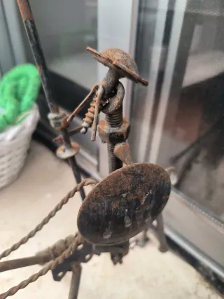 Plancha antigua de hierro fundido