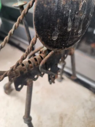 Plancha antigua de hierro fundido