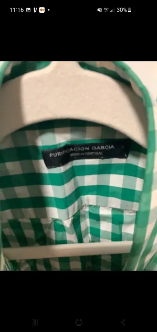 Camisa Purificación García XL cuadros verde