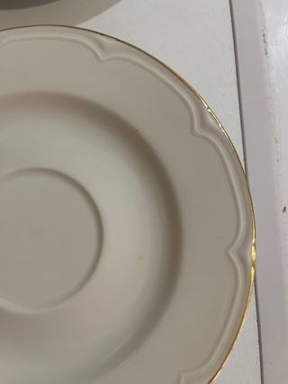 4 Platos Café Porcelana Blanca Santa Clara