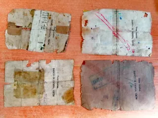 Lote 4 Billetes Guerra Civil Gijón 1936