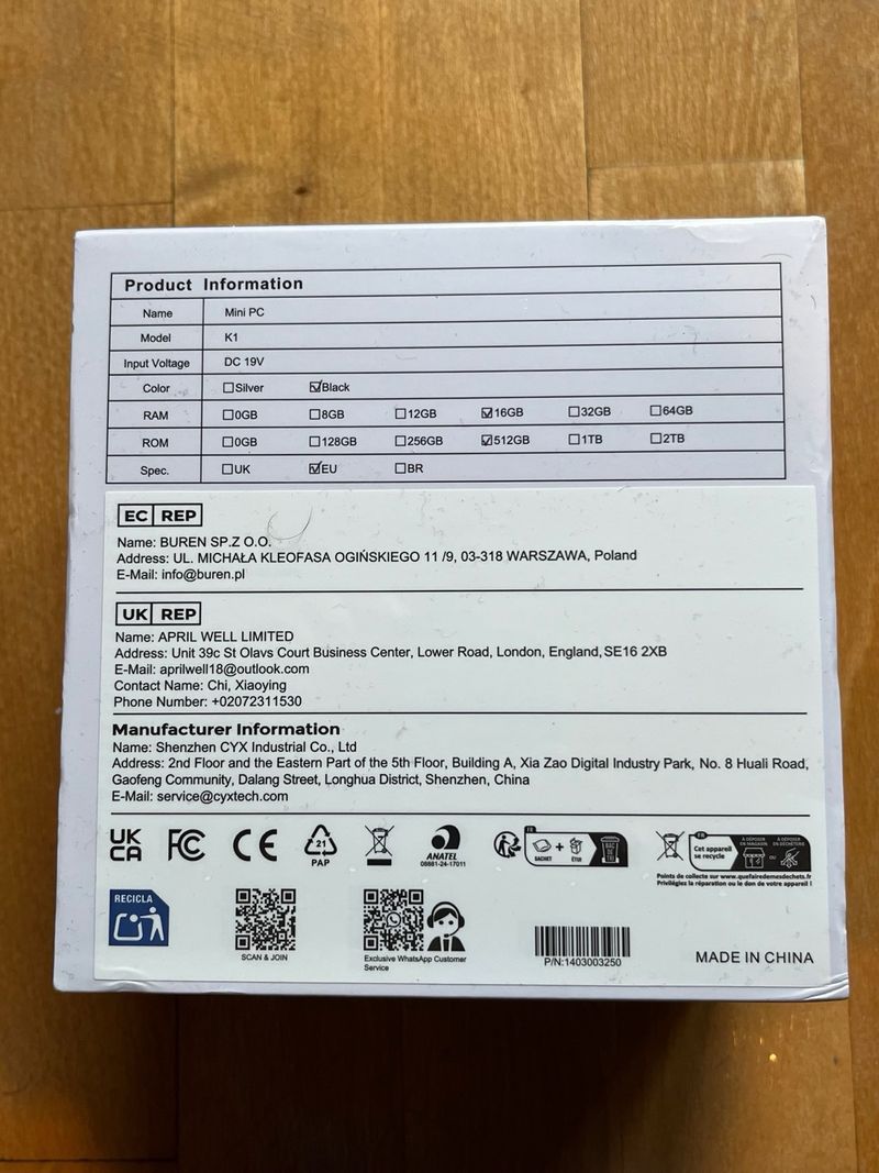 Mini PC ACEMAGIC Kron Mini K1 Ryzen 5 7430U afbeelding 5