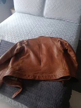 Cazadora Cuero Motero Bestaff Marrón