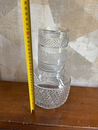 Vaso vintage cristallo inciso