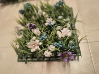 15 Paneles de césped artificial con flores