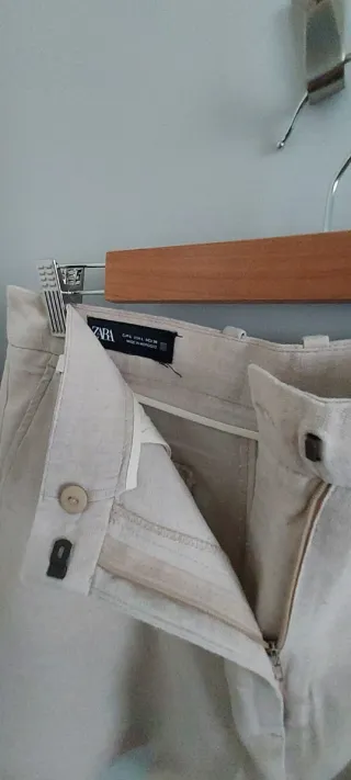 Pantalón Shorts de Lino, Zara, Talla L