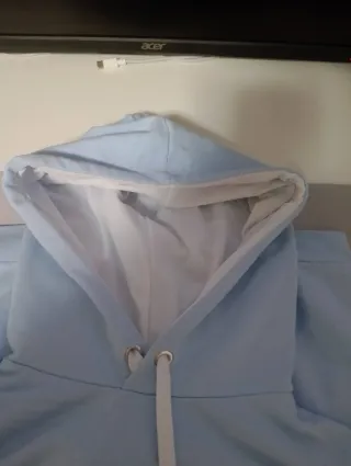 Sudadera Crop Top Azul con Dibujo