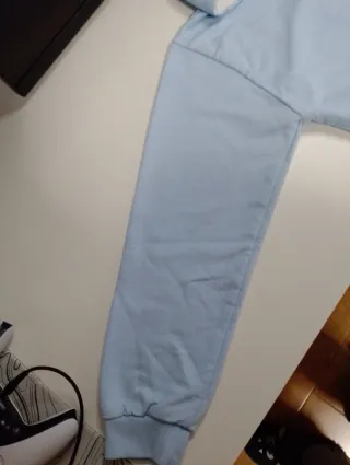 Sudadera Crop Top Azul con Dibujo