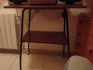 Mesa mueble TV television vintage madera y metal