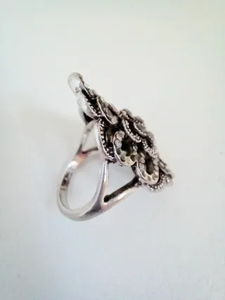 Anillo Vintage Plata Marquesitas