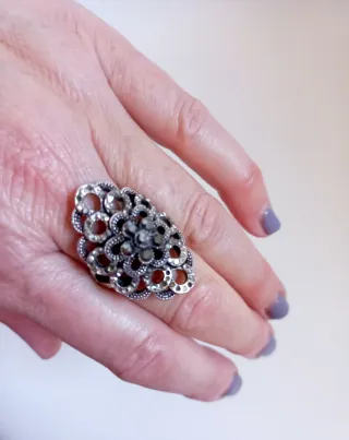 Anillo Vintage Plata Marquesitas