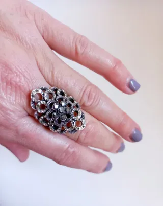 Anillo Vintage Plata Marquesitas