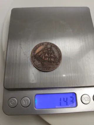 Moneda Bronce Fragata Constellation 1797