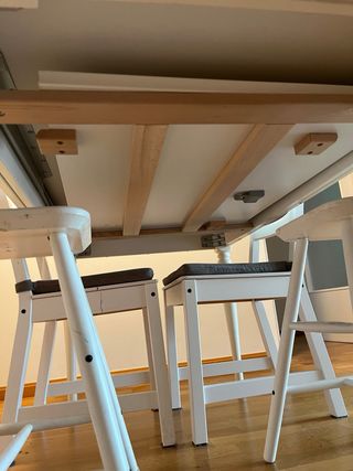 Mesa extensible blanca madera