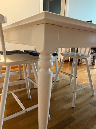 Mesa extensible blanca madera