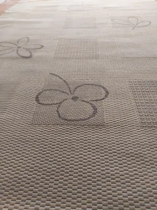 2 Alfombra de tela beige y marrón