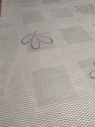 2 Alfombra de tela beige y marrón