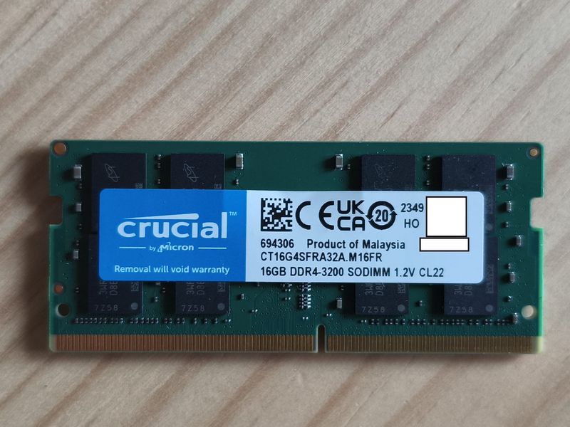 Crucial 16GB DDR4 3200MHz SODIMM CL22