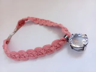 Collar Choker Plata y Cristal Rosa