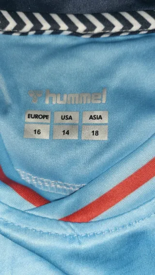 Completa calcio Hummel blu e bianco