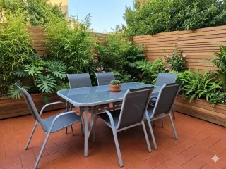 Mesa y 6 Sillas de Jardín