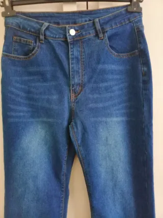 Jeans vita alta dritti elasticizzati donna