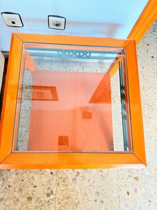 Mesa centro madera y cristal