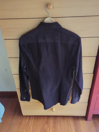 Camisa Mango Marrón Manga Larga