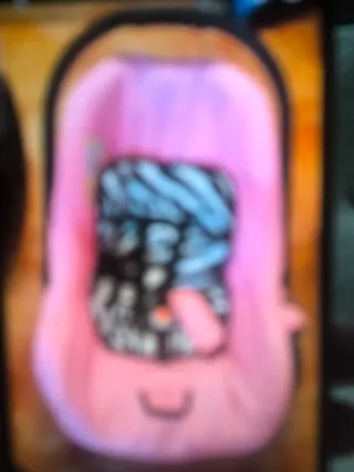 Cochecito de bebé rosa con estampado cebra