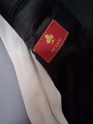 Traje de pingüino Sir Lucky negro y gris