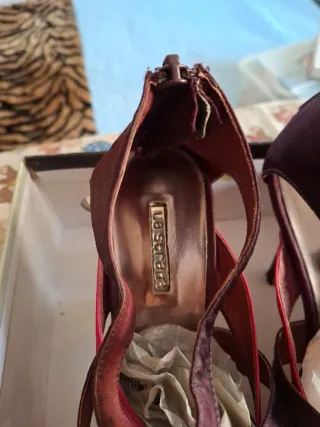 Sandalias La Strada Tacon Rosa y Morado