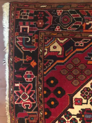 Tappeto persiano lana beige e rosso