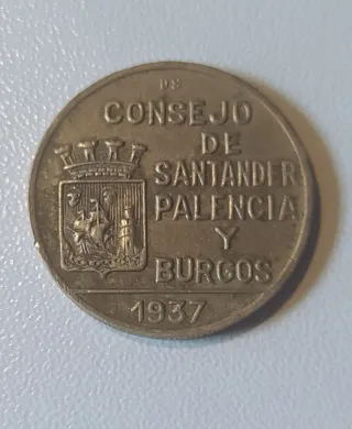 Moneda 1 Peseta Consejo Santander Palencia Burgos