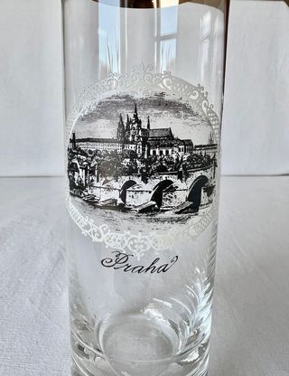 Vasos de cristal de Praga con grabado | Nuevos