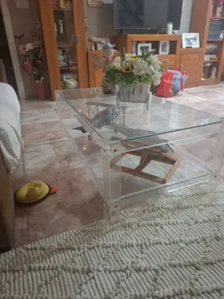 Mesa de centro de cristal