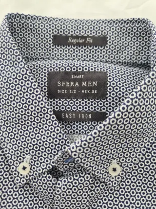 Camisa Sfera Diseño Geométrico Azul Talla S