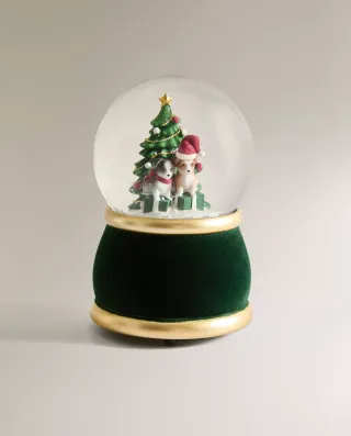 Zara Home bola de nieve perros navidad  Nuevo
