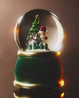 Zara Home bola de nieve perros navidad  Nuevo
