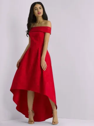 Vestido fiesta rojo elegante