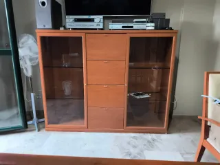 Vitrina de madera y cristal